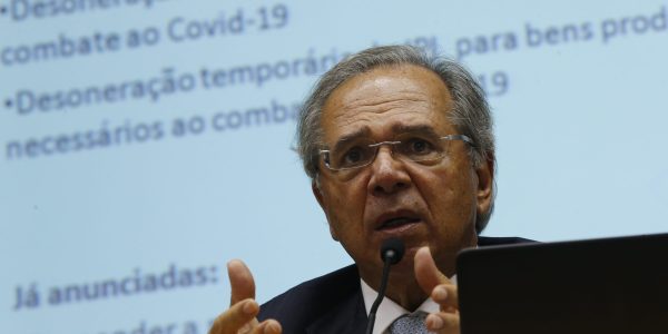 Brasilia 16/03/2020 - Foto: Adriano Machado/CRUSOE
Ministro da Economia Paulo Guedes durante entrevista coletiva