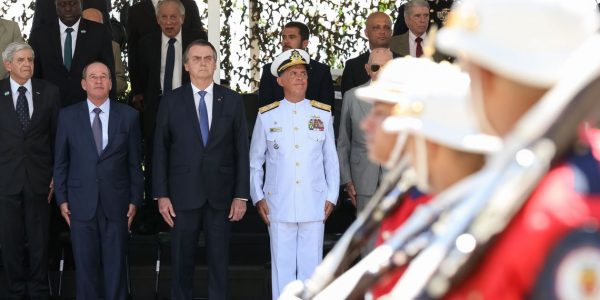 Presidente da República, Jair Bolsonaro, durante cerimônia alusiva ao 211º Aniversário do Corpo de Fuzileiros NavaisMarcos Corrêa/PR