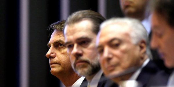 Brazil's President-elect Jair Bolsonaro (L), President of Brazil's Supreme Federal Court Dias Toffoli (C) and Brazil's President Michel Temer attend a session at the National Congress in Brasilia, Brazil November 6, 2018. REUTERS/Adriano Machado
