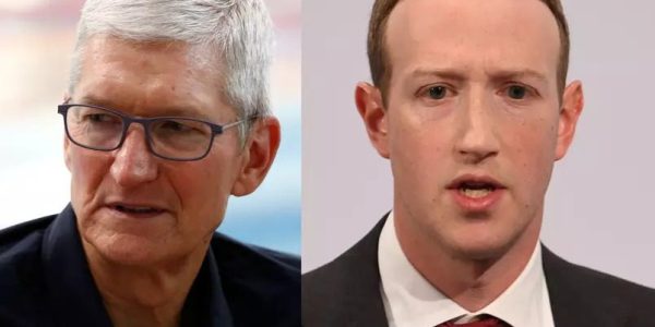 Tim Cook, da Apple (à esquerda), e Mark Zuckerberg, do Facebook
Foto: Reuters