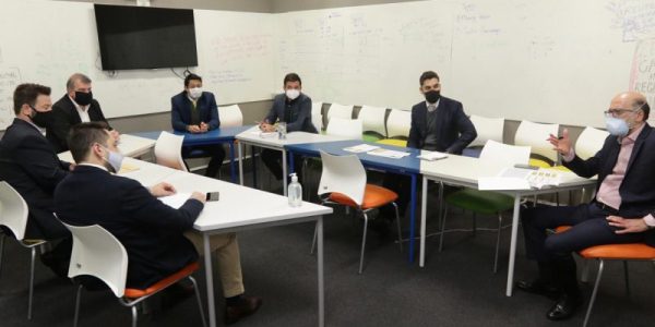 Clodoaldo Gazzetta, Anderson Prado e Edgar de Souza durante reunião com o governo estadual na Capital, nesta quarta-feira / Foto: Divulgação