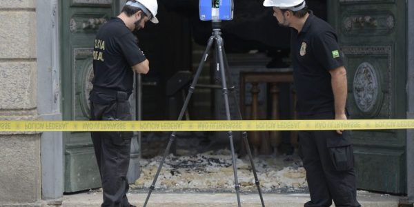 Polícia Federal usa scanner para mapeamento de áreas destrídas do Museu Nacional, no Rio.Foto Tomaz Silva/Agência Brasil